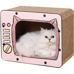 UAMLY Rascador para gatos con forma de televisor - rosa