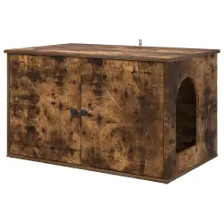 vidaXL Casa para Gatos Roble ahumado 85 x 55 x 50 cm - 85 x 55 x 50,5 cm