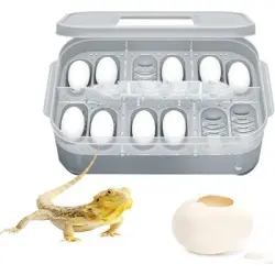 Zoomtopia Incubadora reptiles capacidad 12 huevos, ABS, 16,5 x 11 x 5 cm - Gris