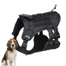 ZooVenture Arnés táctico para perros negro - Negro para perros que pesen entre 10 y 20 kg.