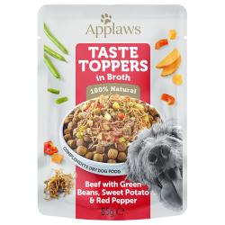 Applaws Taste Toppers con caldo en bolsitas para perros 12 x 85 g - Vacuno con judías verdes, boniato y pimiento rojo