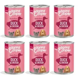 Edgard & Cooper Comida Húmeda Para Cachorros con Pato y Pollo, 6x400gr