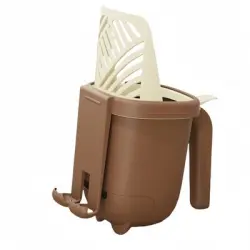 FurryFusion Pala para arena de gato con cubo de almacenamiento - Marrón