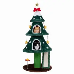 GOPLUS Árbol para gatos con forma de árbol de Navidad de 138 cm y 2 nichos - 1 Árbol