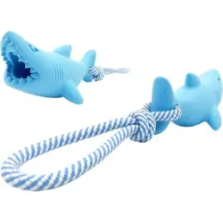 HausPets Cuerda masticable indestructible: limpieza dental, ideal viajes - Azul