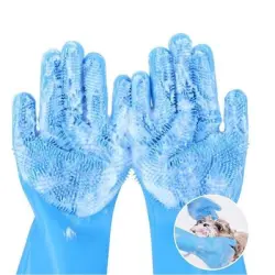 IntiMeg Guantes de silicona para bañar a las mascotas - Artículo 1