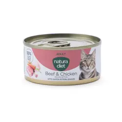 Natura Diet Adult Vacuno y Pollo lata para gatos 85 g