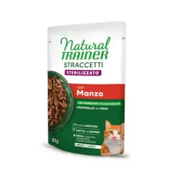 Natural Trainer Straccetti Adult Sterilised tiras en salsa 24 x 85 g - Vacuno