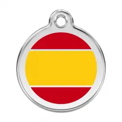 Placa identificativa Acero Inoxidable Esmalte Bandera Española para perros