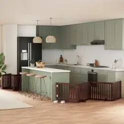 Puerta De Perros Plegable 10 Paneles Madera Álamo Marrón 800 Cm