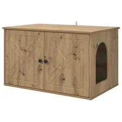 vidaXL Casa para Gatos Roble Artesanal 85 x 55 x 50 cm - 85 x 55 x 50,5 cm