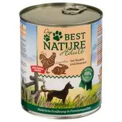 Best Nature Dog Adult 6 x 800 g - Conejo, pollo y pasta