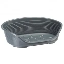 Ferplast Cama de Plástico para Perros y Gatos Color Gris, 61 x 45 x 21 cm
