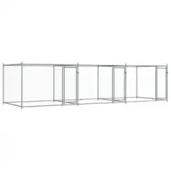 Jaula De Perros Con Puertas Acero Galvanizado Gris 6x2x1,5 M Vidaxl