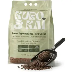 KURO & KAI Arena Aglomerante Natural de Hueso de Oliva para Gatos - 4,8 kg / 7 l (1 unidad)