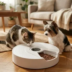 Leeby Comedero Automático Programable Circular para perros y gatos - 32 cm