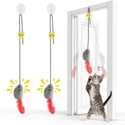 MCBOSON  colgante para gato y ratón sonido plumas cola, 2 unidades - 1 artículo