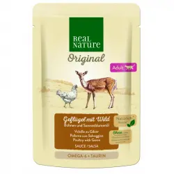 Real Nature Classic Para Gatos Adultos Bolsitas Aves Salsa, Unidades 1 x 12 sobres 85 gr