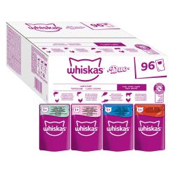 WHISKAS DUO Jumbopack 96 x 85 g en bolsitas - Mar y montaña en gelatina