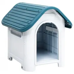 Caseta Para Perros | Perrera Exterior Polipropileno Azul 59x75x66 Cm Cfw750360