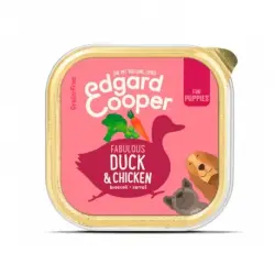 Edgard & Cooper Puppy Comida húmeda para Cachorros con Pato y Pollo, 11 x 150 gr