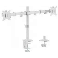 Equip Soporte de Mesa para 2 Pantallas 17"-32" Brazo Inclinable y Giratorio 100x100 mm 360 Blanco