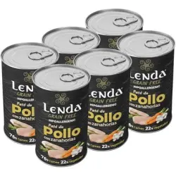 Lenda Paté para Perros Pollo con Zanahorias Sin Cereales - 6 x 400 g