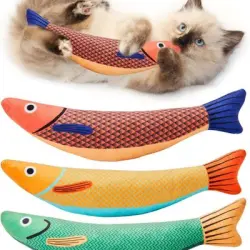 MCBOSON Set de 3 juguetes para gatos Silvervine con hierba gatera de 24 cm - 1 artículo