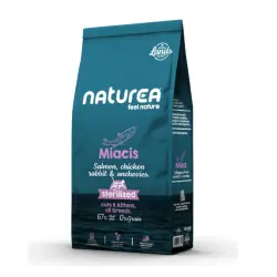 Naturea Lands Miacis Salmón con Pollo, Conejo y Anchoas pienso para gatos