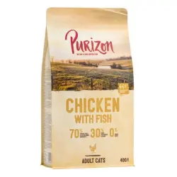 Purizon Adult con pollo y pescado para gatos, sin cereales - 400 g