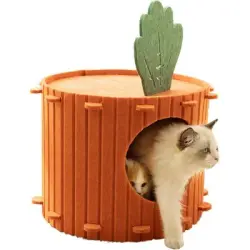 UAMLY Cama de fieltro con forma de zanahoria para gatos - S