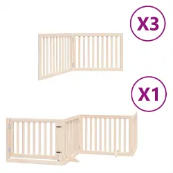 vidaXL Puerta Plegable Madera para perros - 80 x 90 x 2 cm