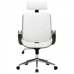 VidaXL Silla Oficina con Reposacabezas Blanca
