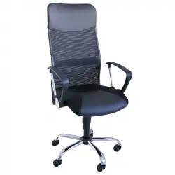 Well Home Mobiliario & Decoración Silla Oficina de Metal/Polipiel 62x70x110cm Negra