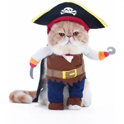 ZooVenture Disfraz de pirata para perros y gatos - Talla S: Contorno de pecho 17 cm