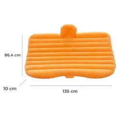 775310 Colchoneta Inflable Para Automóvil Con Bomba Integrada Y Dos Cojines | Naranja
