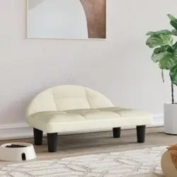 Cama Para Perros De Terciopelo Crema 70x52x30 Cm