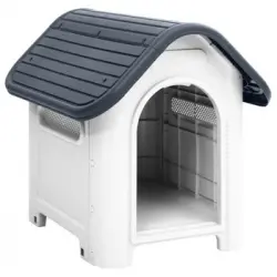 Caseta Para Perros | Perrera Exterior Polipropileno Gris 59x75x66 Cm Cfw750363