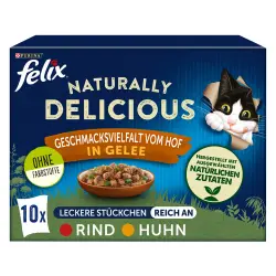 Felix Naturally Delicious 10 x 80 g - Pack mixto - Selección de granja en gelatina