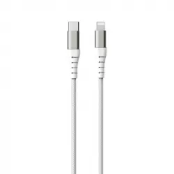 Force Power Lite F149369 Cable USB-C a Lightning Reforzado 1.2m 3A Blanco