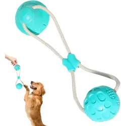 HausPets  de cuerda con ventosa - Limpieza dental, salud canina - Azul