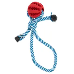 Marina pelota con cuerda para perros - 1 unidad, aprox. 7,5 cm de diámetro
