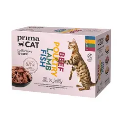 PrimaCat Classic en gelatina 48 x 85 g - Pack Ahorro - Mix Classic (4 variedades)