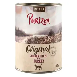 Purizon Kitten 400 g - sin cereales - Filete de pollo con pavo (6 x 400 g)