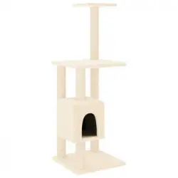 Rascador Para Gatos Con Postes De Sisal Color Crema 104 Cm Vidaxl