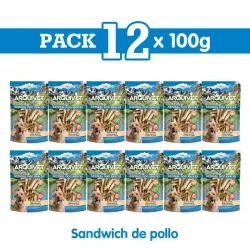 Sandwich de pollo 100g Snack para perros, Unidades 12 unidades
