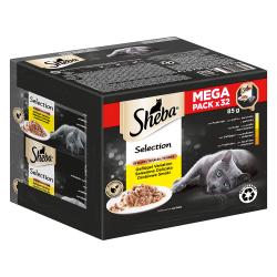 Sheba Multireceta 32 x 85 g en tarrinas comida húmeda para gatos - Selection en salsa