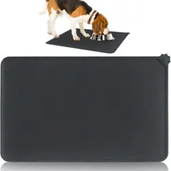 ZooVenture Alfombrilla silicona comedero mascotas - Antideslizante - Negro