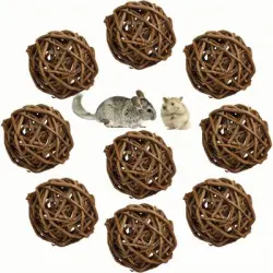 ZooVenture Juego de 9 bolas de mimbre natural de juguete animales pequeños - 9 piezas