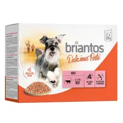 Briantos Delicious Paté en bolsitas 48 x 100 g - Pack Ahorro - Vacuno